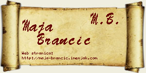 Maja Brančić vizit kartica